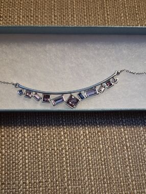 Touchstone Crystal Silver Necklace with Light Purple and Lavender Stones